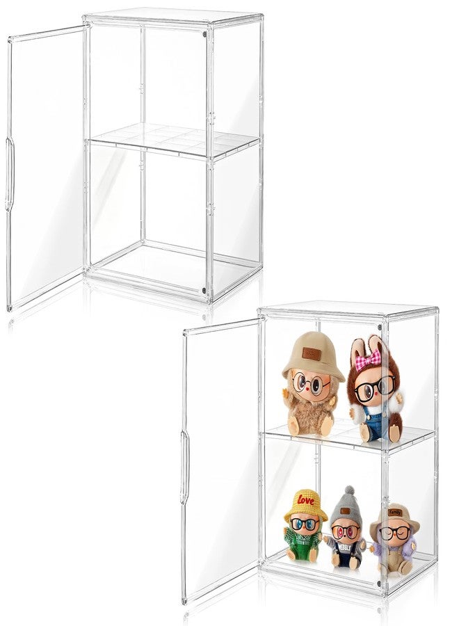 Amllas Acrylic Display Case for Collectibles, Clear Acrylic Display Box with 3 Adjustable Layers and Magnetic Door, Stackable Clear Storage Box/Bins for Figures,Lego, Book - Image 1